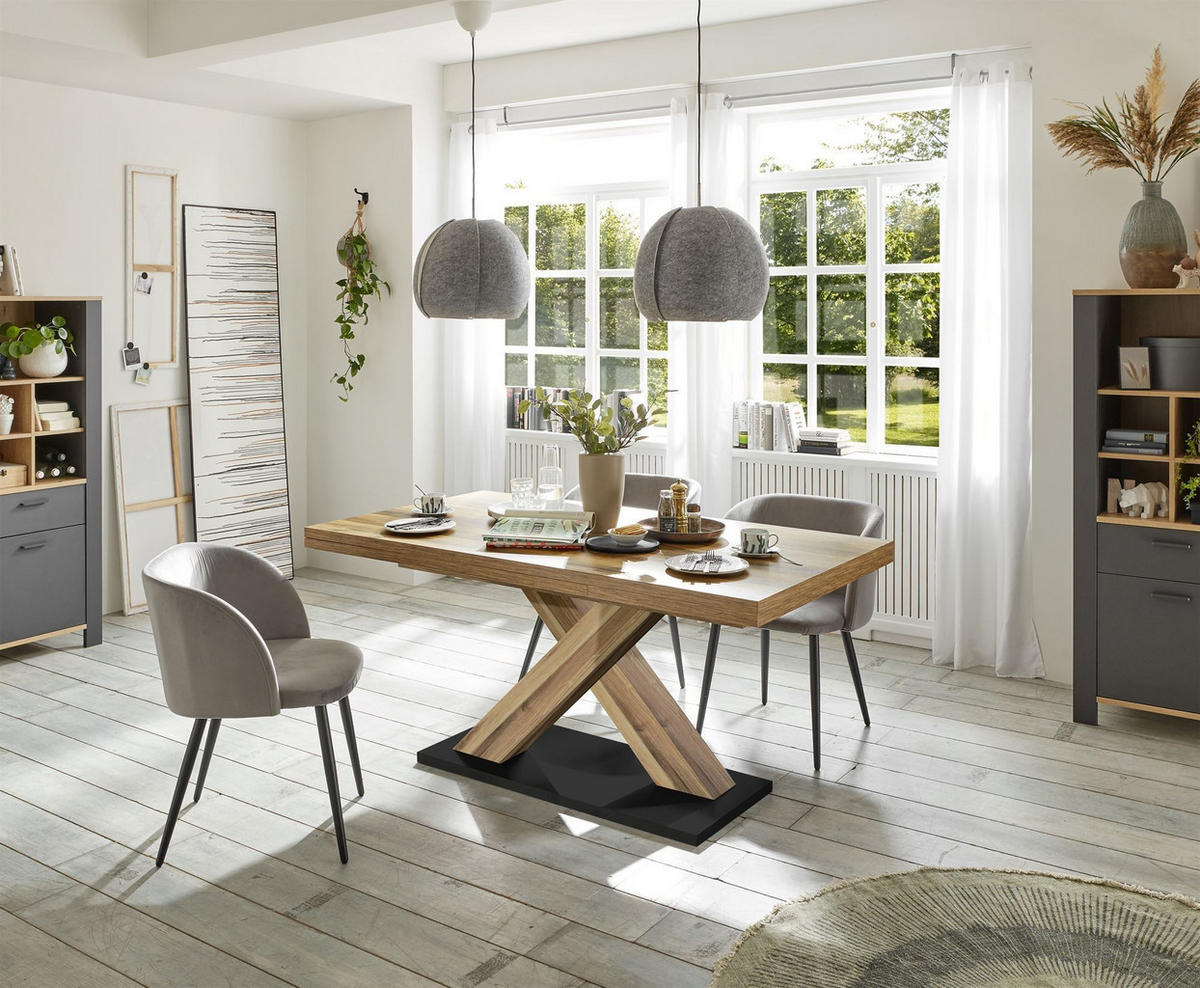 ESSTISCH ausziehbar Elene 160x90x76 Plankeneiche - Alteiche, Holzwerkstoff (160/90/76cm) - 58aufmkessel