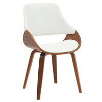 ESSZIMMERSTUHL Lederlook Walnuss/Weiß - Walnussfarben/Weiß, Holz/Textil (52/86/54cm) - CLP