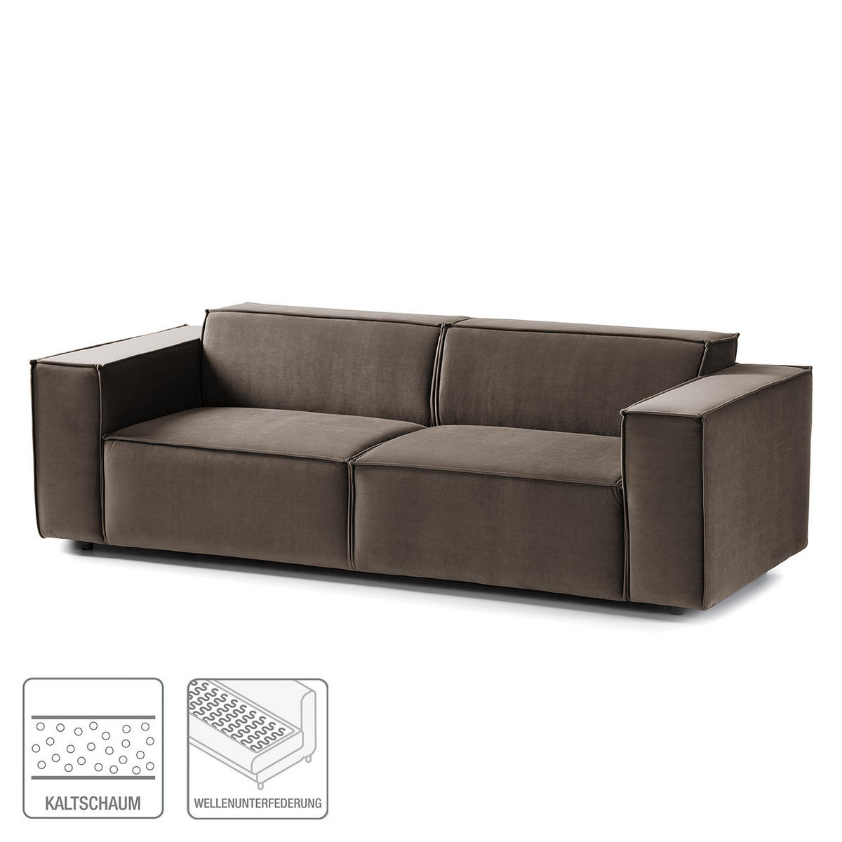 2,5-SITZER SOFA - Taupe, Textil (223/70/96cm) - home24
