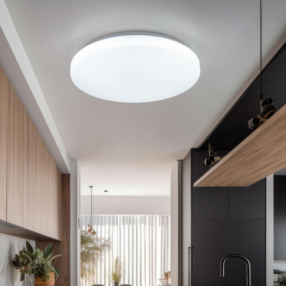 LED DECKENLEUCHTE Eisen Weiß Kaltweiß - Weiß, Metall (28/28/6cm)