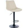BARHOCKER RIO Creme Kunstleder Schwarz - Creme, Leder/Metall (49.5/91/50cm) - DELUKE