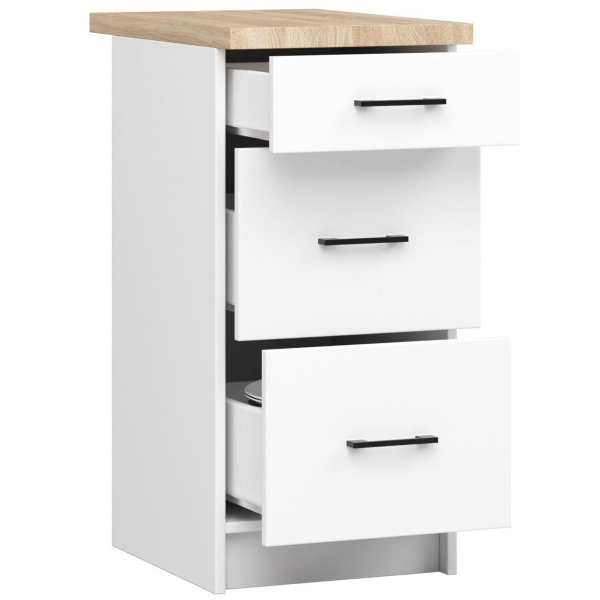 UNTERSCHRANK Weiß 85/40/46 - Weiß, Holzwerkstoff (40/85/46cm) - RAUMHIRSCH FURNITURE