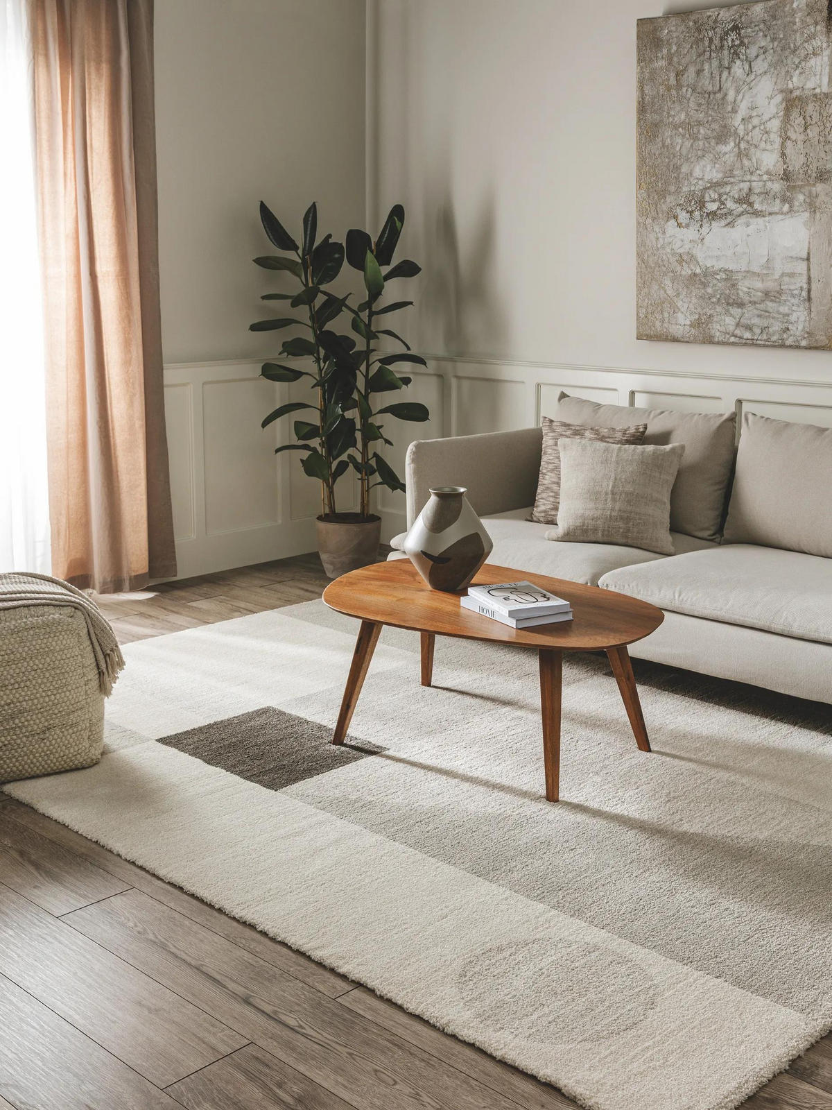 TEPPICH Tacoma Cream/Grau 240x340 cm - Creme, Textil (240/340cm) - benuta Nest