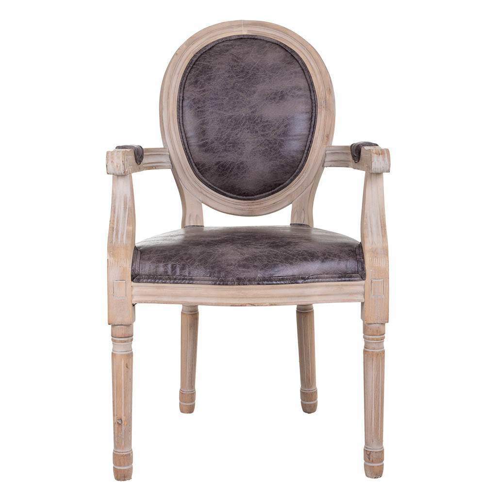 STUHL auz Holz gepolsterter braun 55x46x48/96 cm - Grau, Holz (55/96/46cm) - Wanderlust