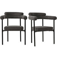 ESSZIMMERSTUHL mit ergonomischer Rückenlehne 70 x 62 x 84 cm Dunkelgrau 2er-Set - Dunkelgrau, Metall (62/84/70cm) - Meubliv