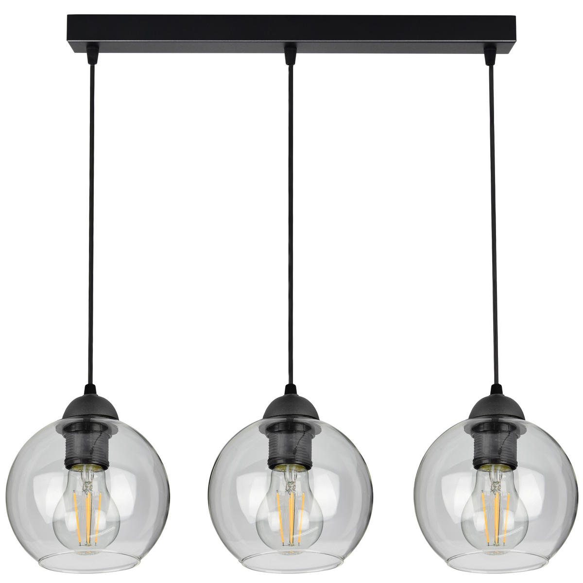 PENDELLEUCHTE HAGEN - Transparent, Glas/Metall (15/70/70cm) - kiki design