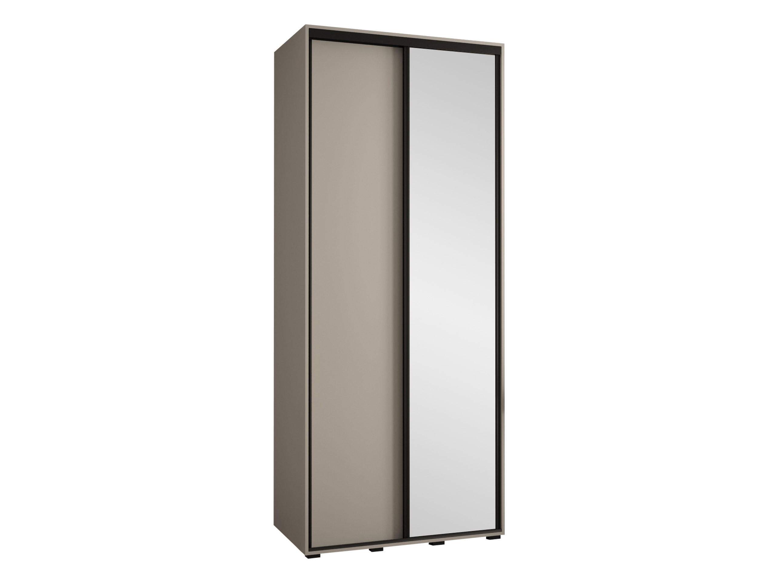 KLEIDERSCHRANK Dakota 3 100 cm - Beige/Schwarz, Holzwerkstoff/Kunststoff (100/235/60cm) - MIRJAN24