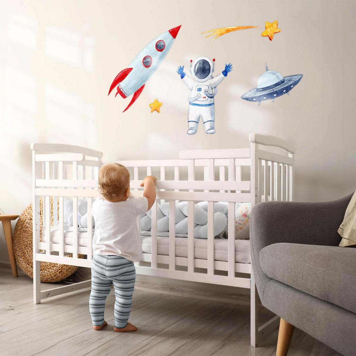 WANDAUFKLEBER 130x221cm - Pastellfarbener Raum - Multicolor, Kunststoff (130/221/0.1cm) - Wallfluent