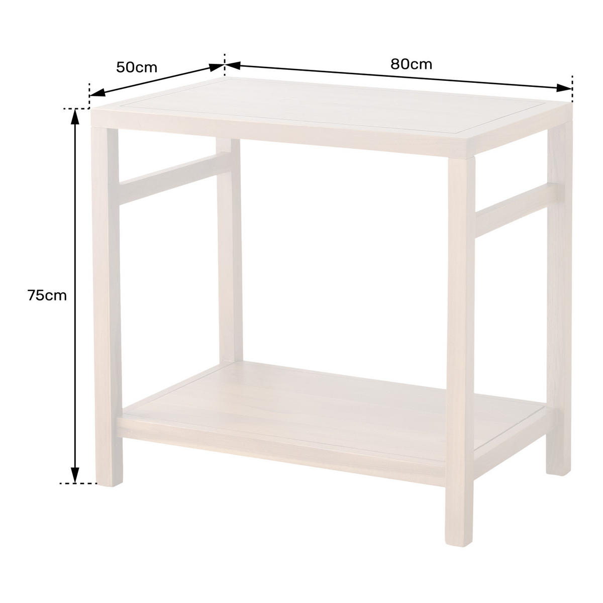 WASCHBECKENUNTERSCHRANK Dewi Teakholz 80cm - Braun, Holz (50/75/80cm) - Happy Garden