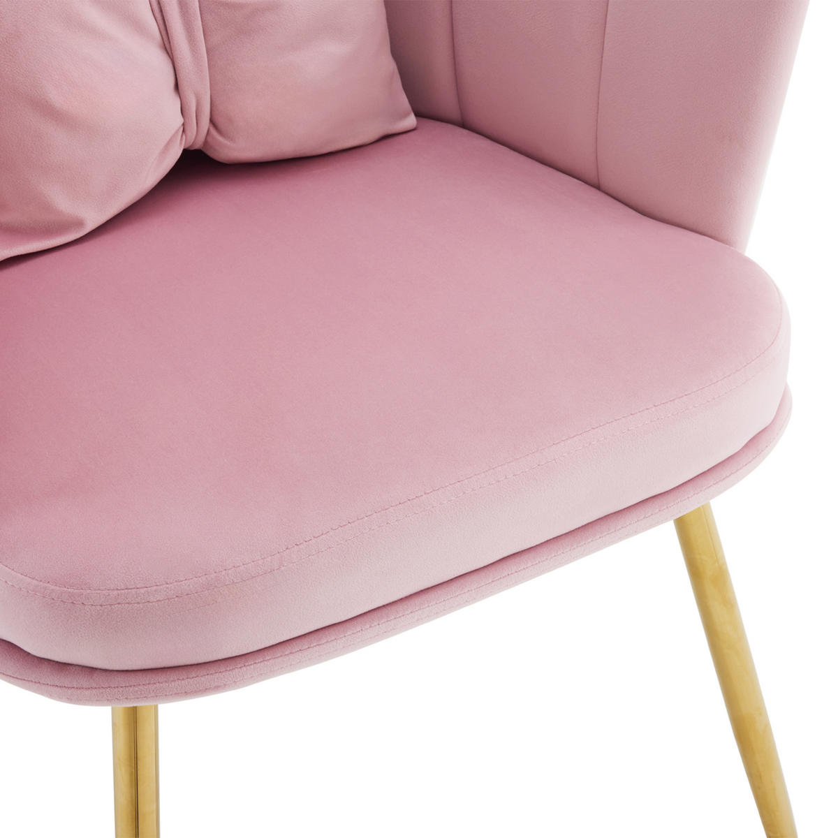 ARMLEHNSTUHL-SET 4 Stück, Samt Blütenblatt-Design, DE-42438, Rosa - Pink, Holzwerkstoff/Metall (63/77/58cm) - ComfortXL