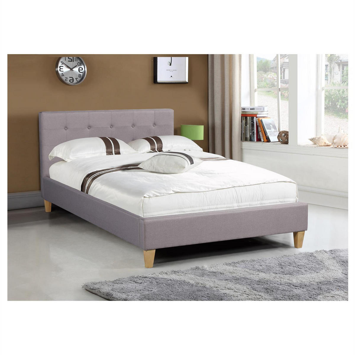 POLSTERBETT ADELE 120X200 CM - Grau, Textil (120/200cm) - CARO-Möbel