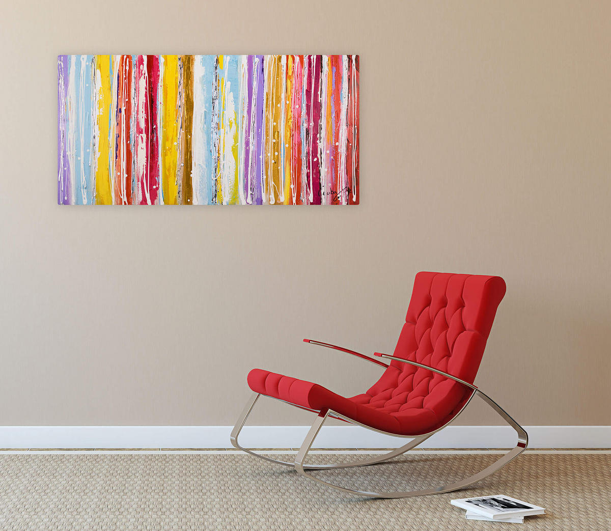 ACRYLBILD HANDGEMALT 120/60 cm - Multicolor, Holz/Textil (120/60cm) - KUNSTLOFT