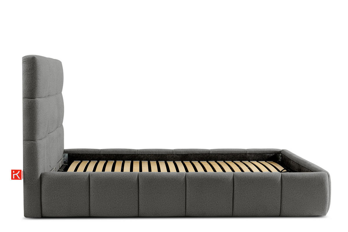 POLSTERBETT ALTOS Einzelbett, Bouclé, dunkelgrau - Dunkelgrau, Holz/Holzwerkstoff (120/200cm) - KONSIMO®
