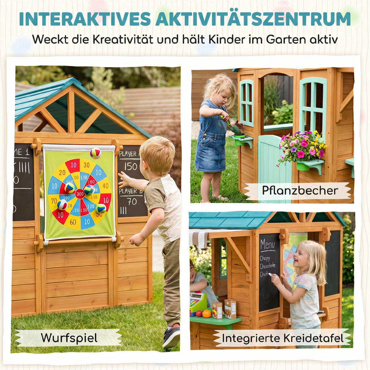 SPIELHAUS Tannenholz Mehrfarbig - Multicolor, Holz (120/141.5/142cm) - AIYAPLAY
