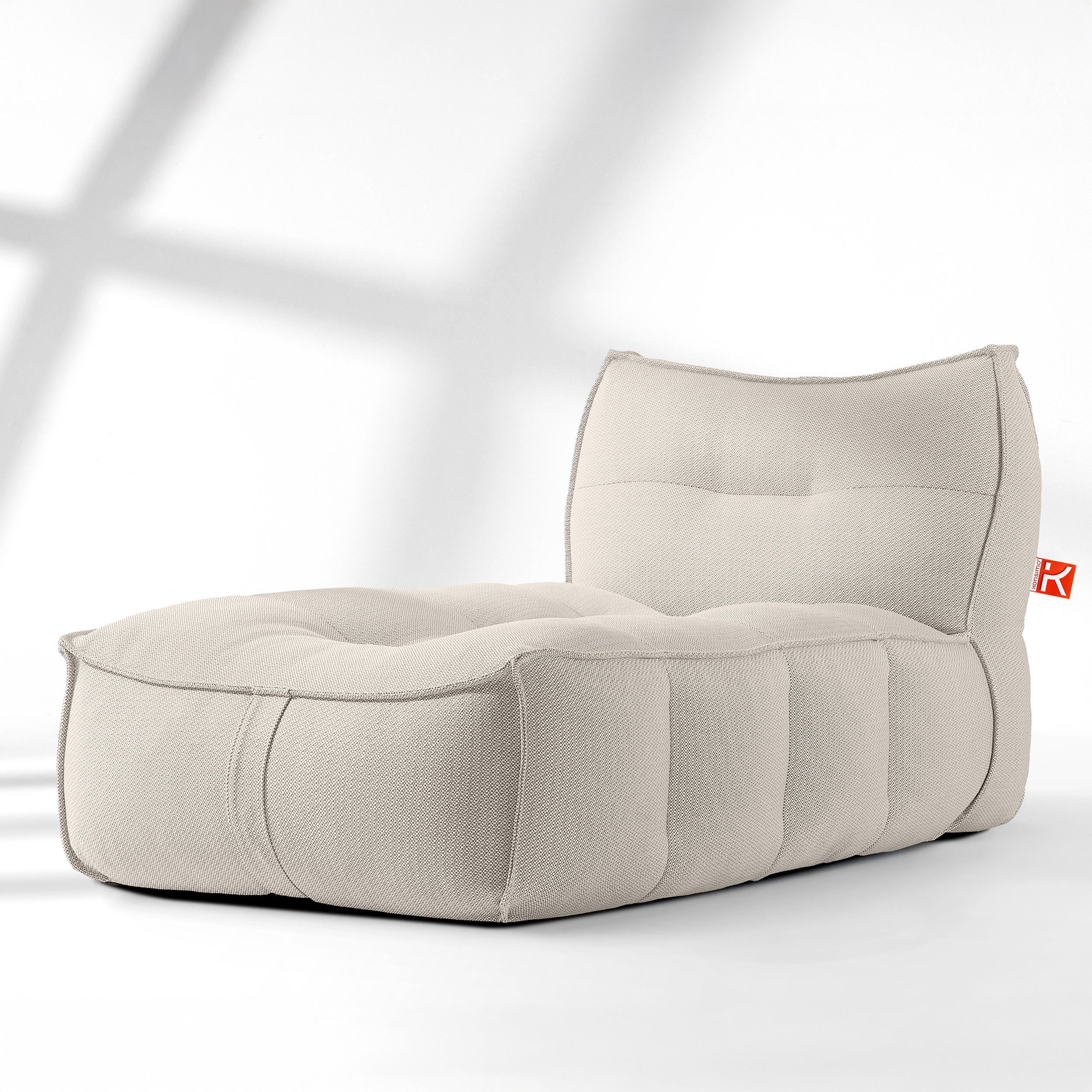 GARTENLIEGE LOVIA Sonnenliege, Dunkelbeige/Weiß - Beige, Textil (90/82/174cm) - KONSIMO®