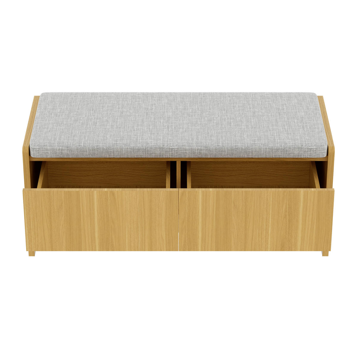 SCHUHBANK Rattan 2 Schubladen Sitzbank Aufbewahrung Natur 113cm - Multicolor, Holzwerkstoff (113/45.5/40cm) - FLIEKS
