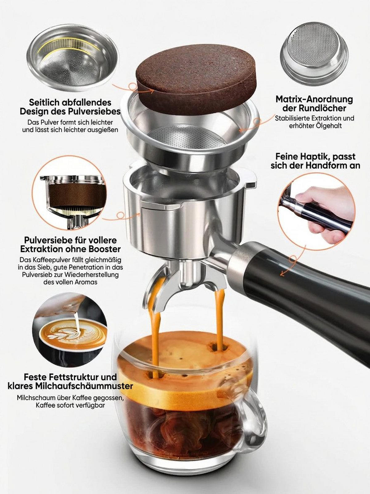 KAFFEEMASCHINE Multi-Kapsel 20 Bar, Espressoautomat Heiß- & Kalt-Modus - Schwarz, Metall (22.9/32/25.9cm) - BEXEVUE