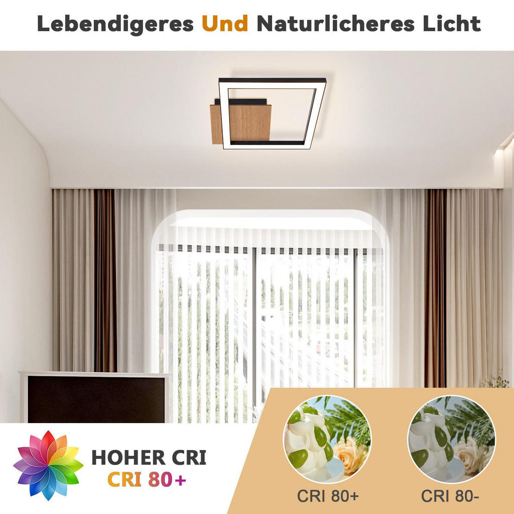 Thumbnail - Nettlife Led-Deckenleuchte, Schwarz, Metall, 23.2x4.1x23.2 cm, Lampen & Leuchten, Innenbeleuchtung, Deckenleuchten