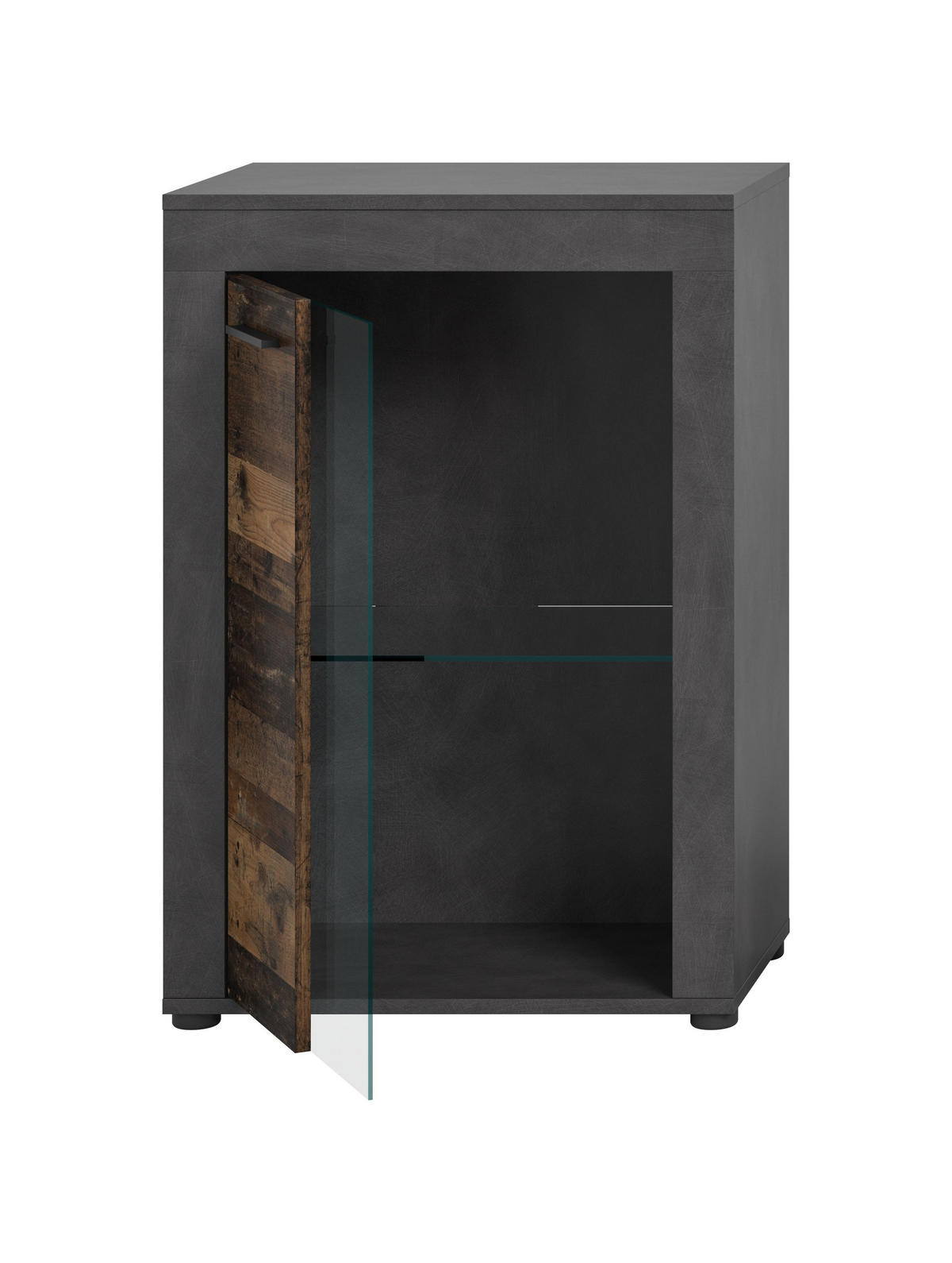 VITRINE JAM (B/H/T: ca. 60/86/35 cm) in Matera/Old Wood Nachbildung - Naturfarben, Holzwerkstoff (60/86/35cm)