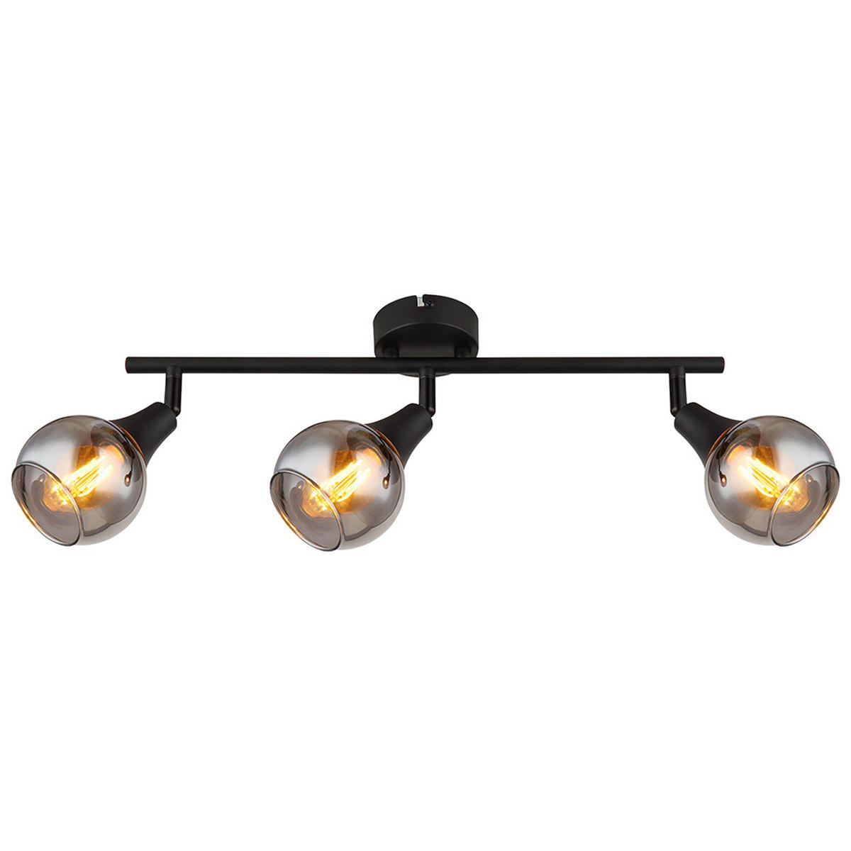 DECKENLEUCHTE Metall Grau Glas rauchfarben - Grau, Glas (45/9/16.6cm) - Globo Lighting