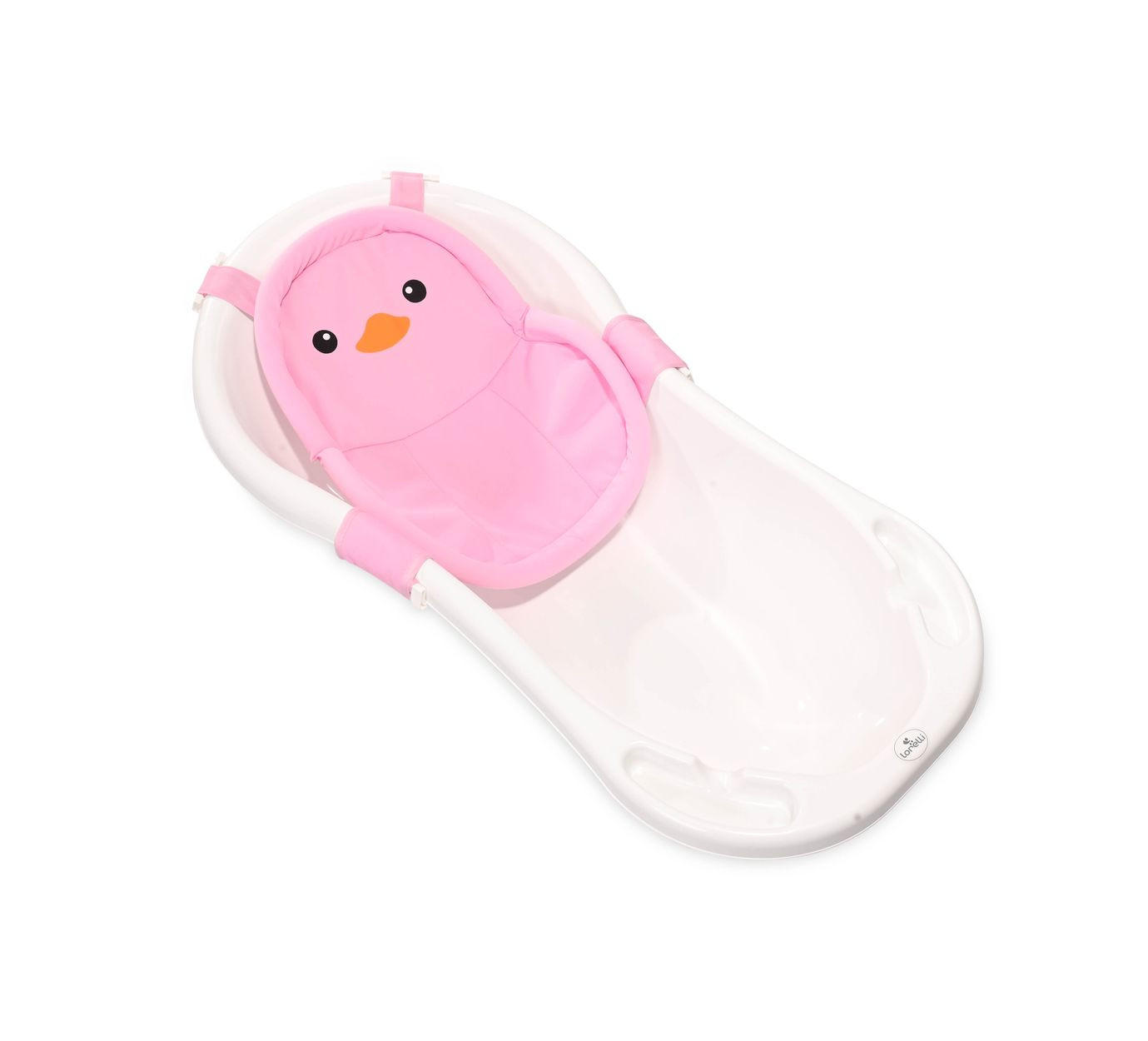 BABYBADEWANNE Badenetz Pinguin rosa Clips aus Kunststoff, Badewannennetz, ab Geburt - Rosa, Textil (28/28cm) - Lorelli