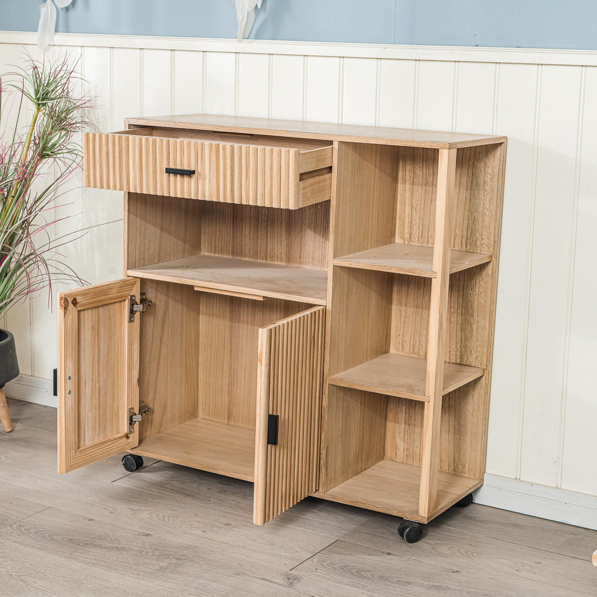 SERVIERWAGEN Holz Braun - Braun, Holz (78/79/28cm) - Nordlys