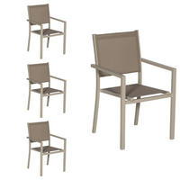 GARTENSTÜHLE Taupe 4er-Set - Braun, Kunststoff (57/89.5/56.5cm) - Happy Garden