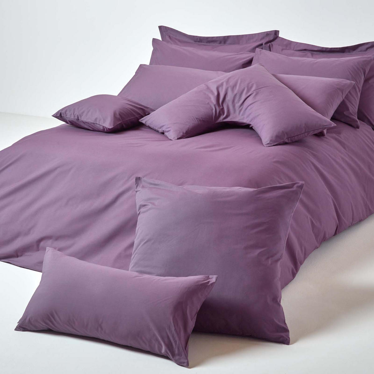 KISSENBEZUG Perkal mit Stehsaum, Fadendichte 200 - Lila, Textil (50/90cm) - Homescapes