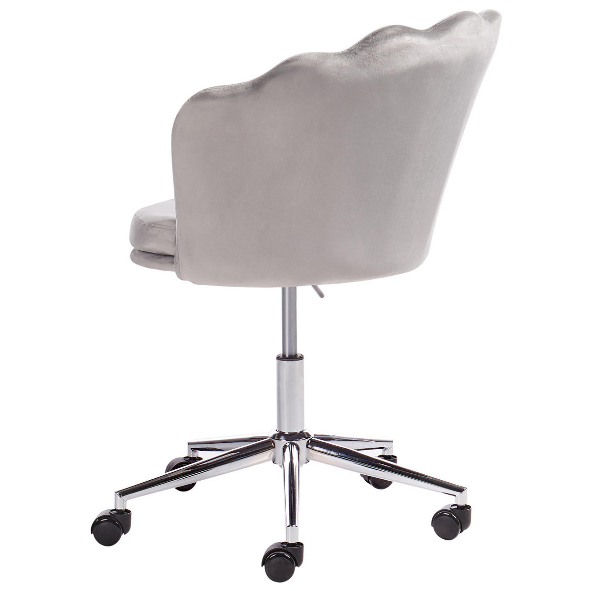 BÜROSTUHL Samtstoff Grau Monticello - Grau, Textil/Metall (67/78/65cm) - Beliani