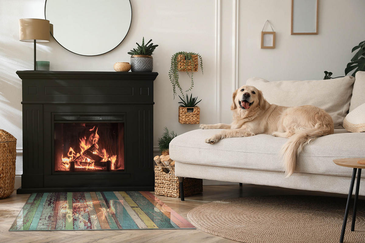 GLASPLATTE für Kamin 100x70 cm - Türkis, Glas (100/70/0.4cm) - TULUP