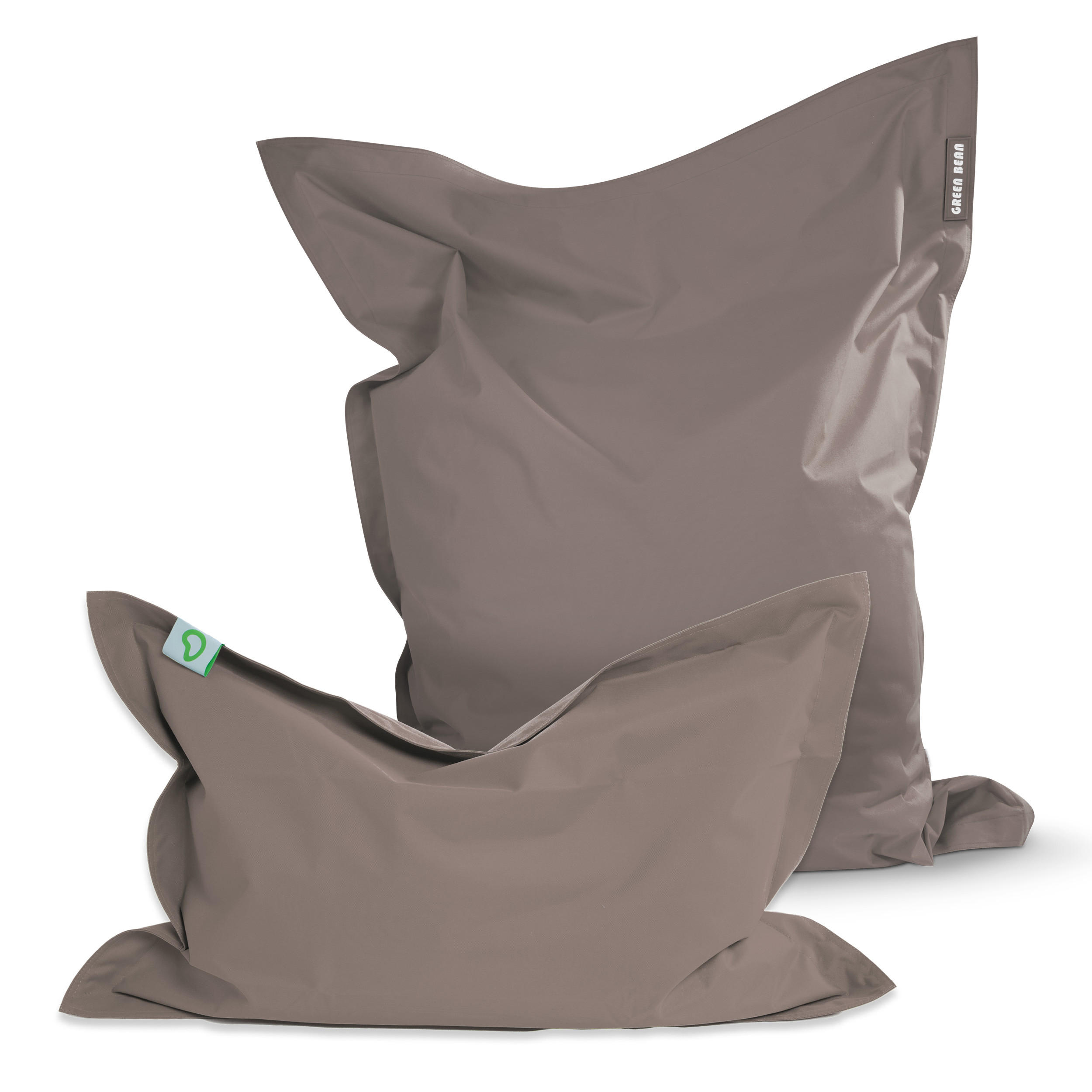 SITZSACK XXL 2er Set "Square" + "BeBi" - Beige, Textil (140/25/180cm) - Green Bean