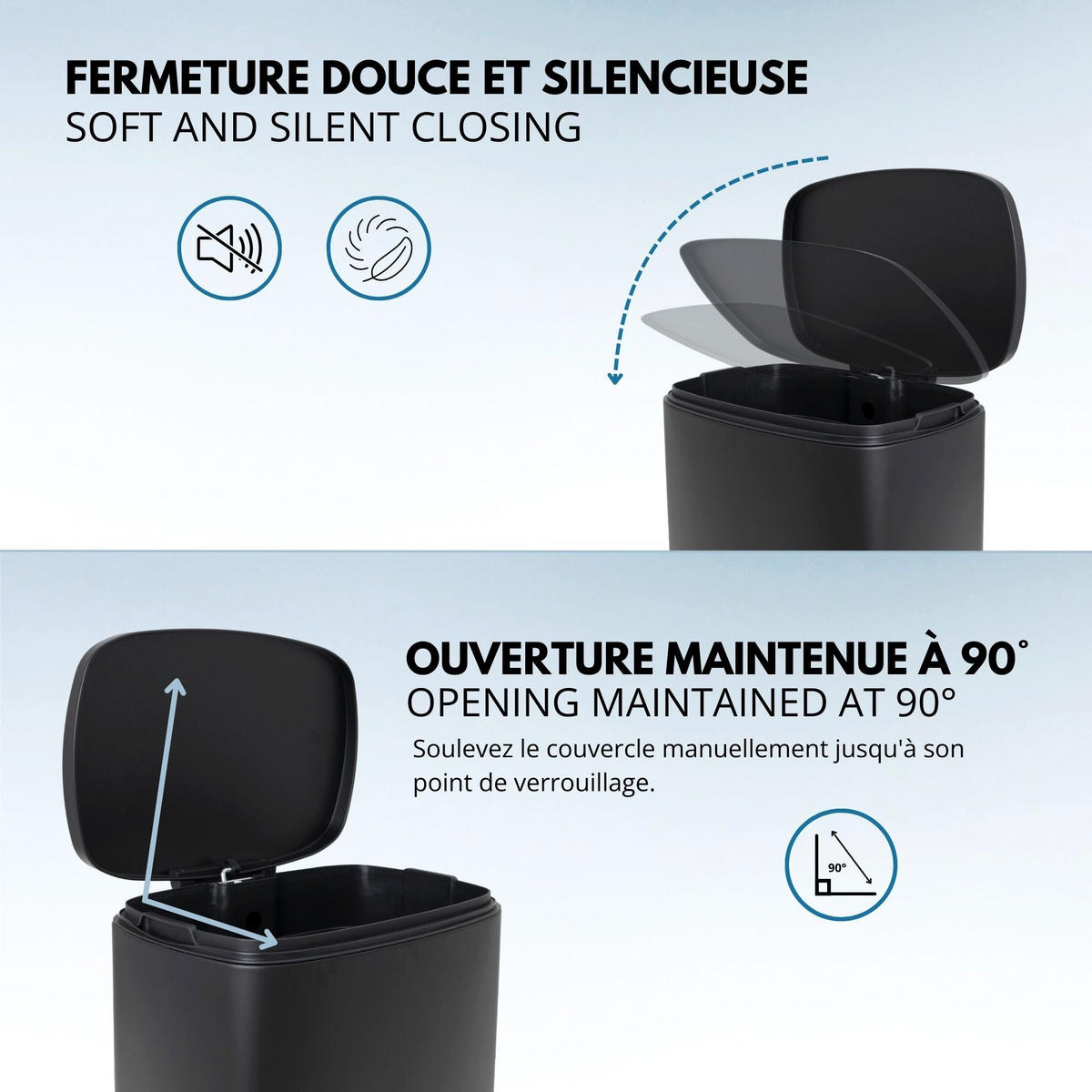 KÜCHENABFALLEIMER ADMIRAL schwarz - Schwarz, Metall (37/66/43cm) - Kitchen Move