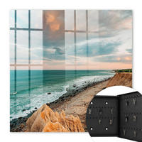 SCHLÜSSELBOX Schwarz 30x30 cm- Türöffnung nach rechts - Klippen am Meer - Blau, Metall (30/30/5cm) - TULUP