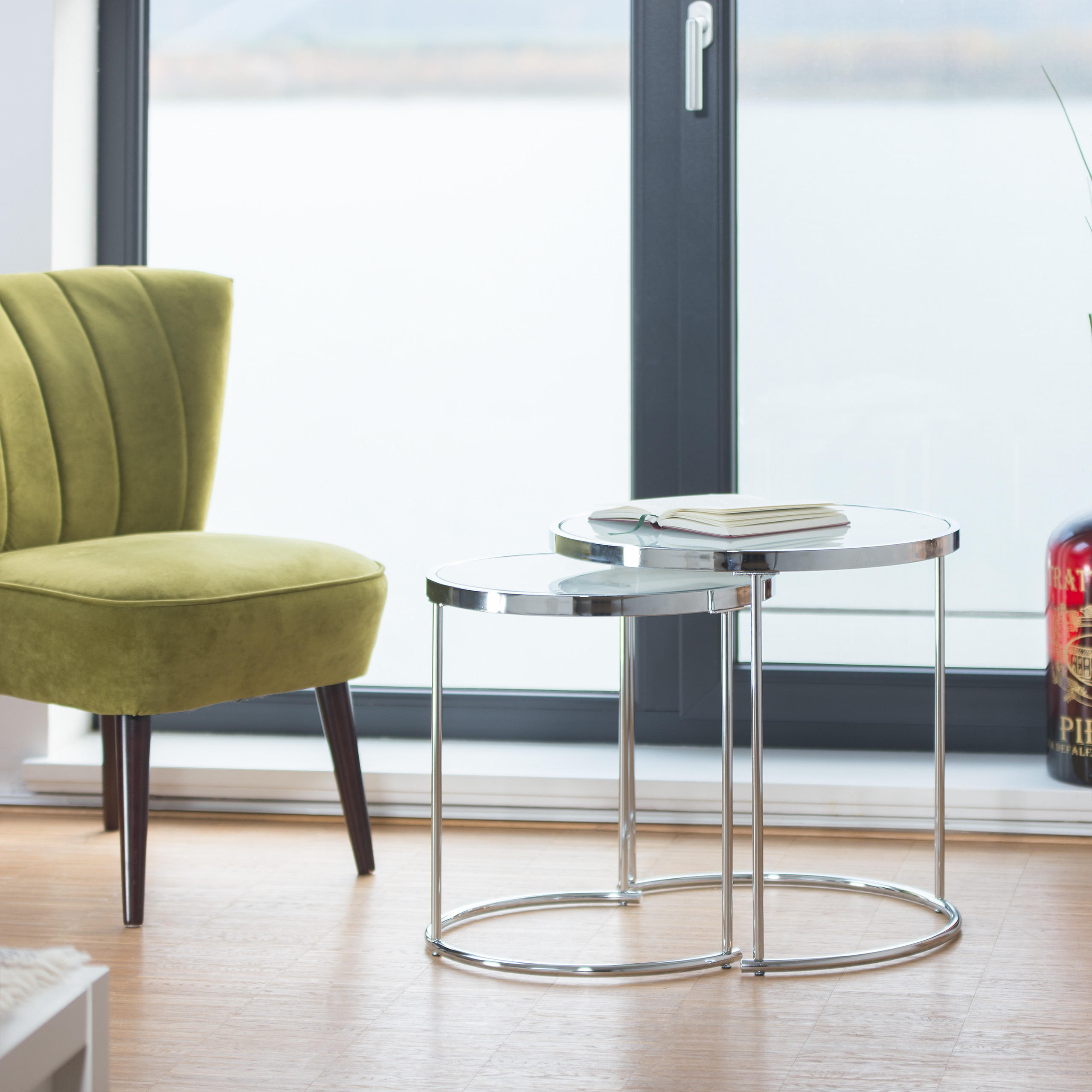 SATZTISCHE - Multicolor, Glas/Metall (50/50/51cm) - Relaxdays