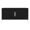 SIDEBOARD Merlin, Schwarz, Goldene Details - Goldfarben/Schwarz, Holzwerkstoff/Metall (138/79/40cm) - Skandica