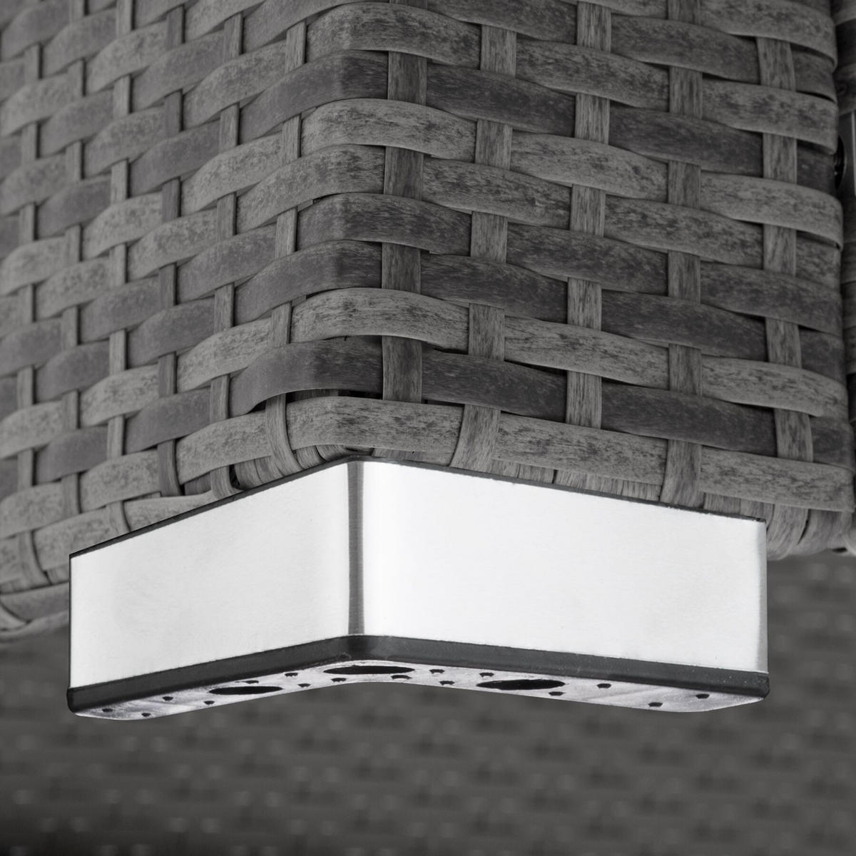 RATTAN-DOPPELLIEGE Carbonera, Belastbarkeit je 200 kg, grau - Grau, Kunststoff (62/36/196cm) - tectake