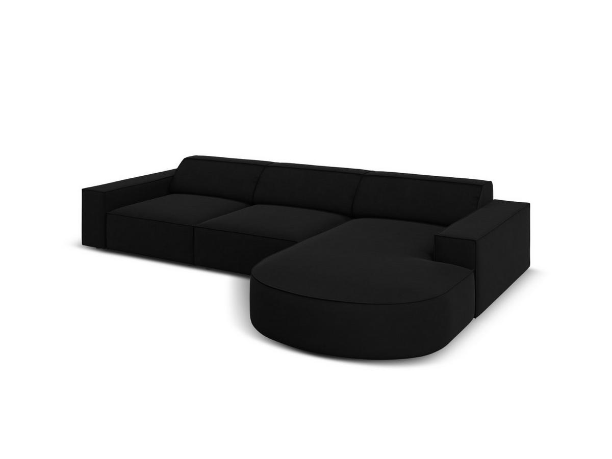 ECKSOFA rechts Jodie aus Samt schwarz 4 Sitzplätze - Schwarz, Textil (166/284cm) - Micadoni