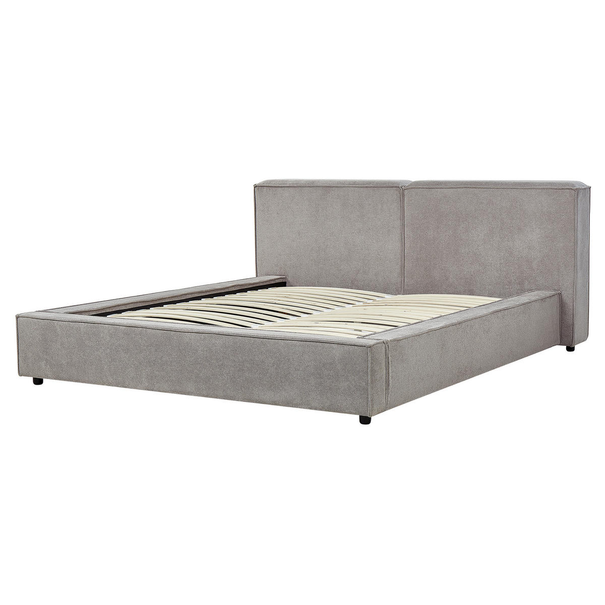 POLSTERBETT 160/200cm Grau Linards - Grau, Textil (160/200cm) - Beliani