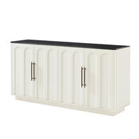 SIDEBOARD DE-38177 160/40/80 cm mit 4 Türen und Bogenfront Weiß - Weiß, Holzwerkstoff (160/80/40cm) - ComfortXL