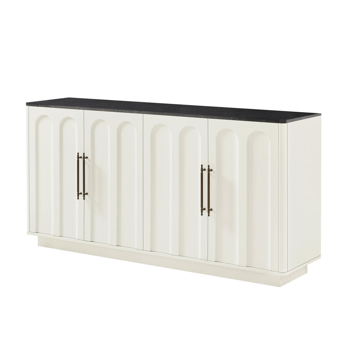 SIDEBOARD Weiß/Schwarz 160/40/80 cm - Weiß, Holzwerkstoff (160/80/40cm) - PANGIVO