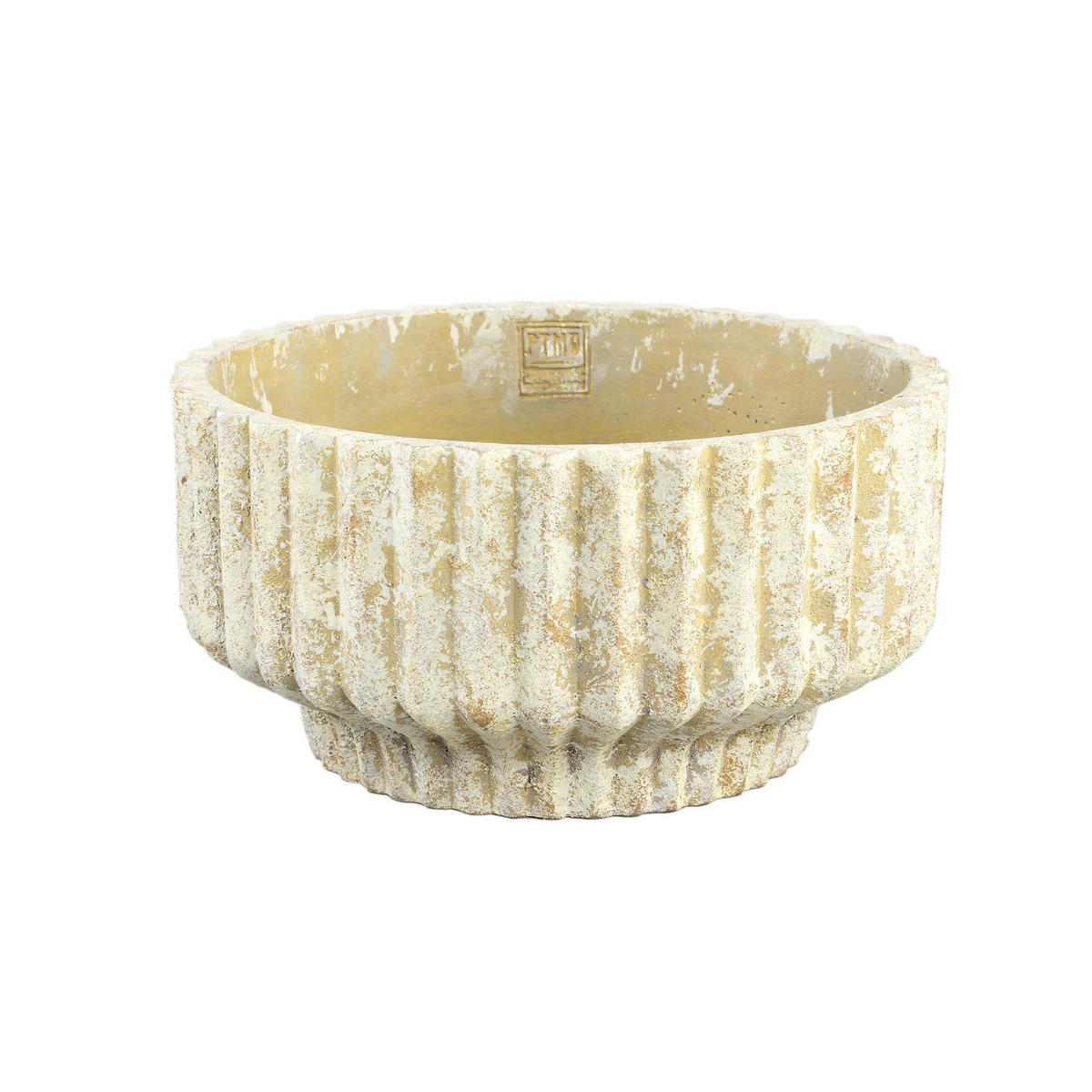 TOPF Gabriel Beige 30/30/15cm - Beige, Stein (15cm) - PTMD Collection