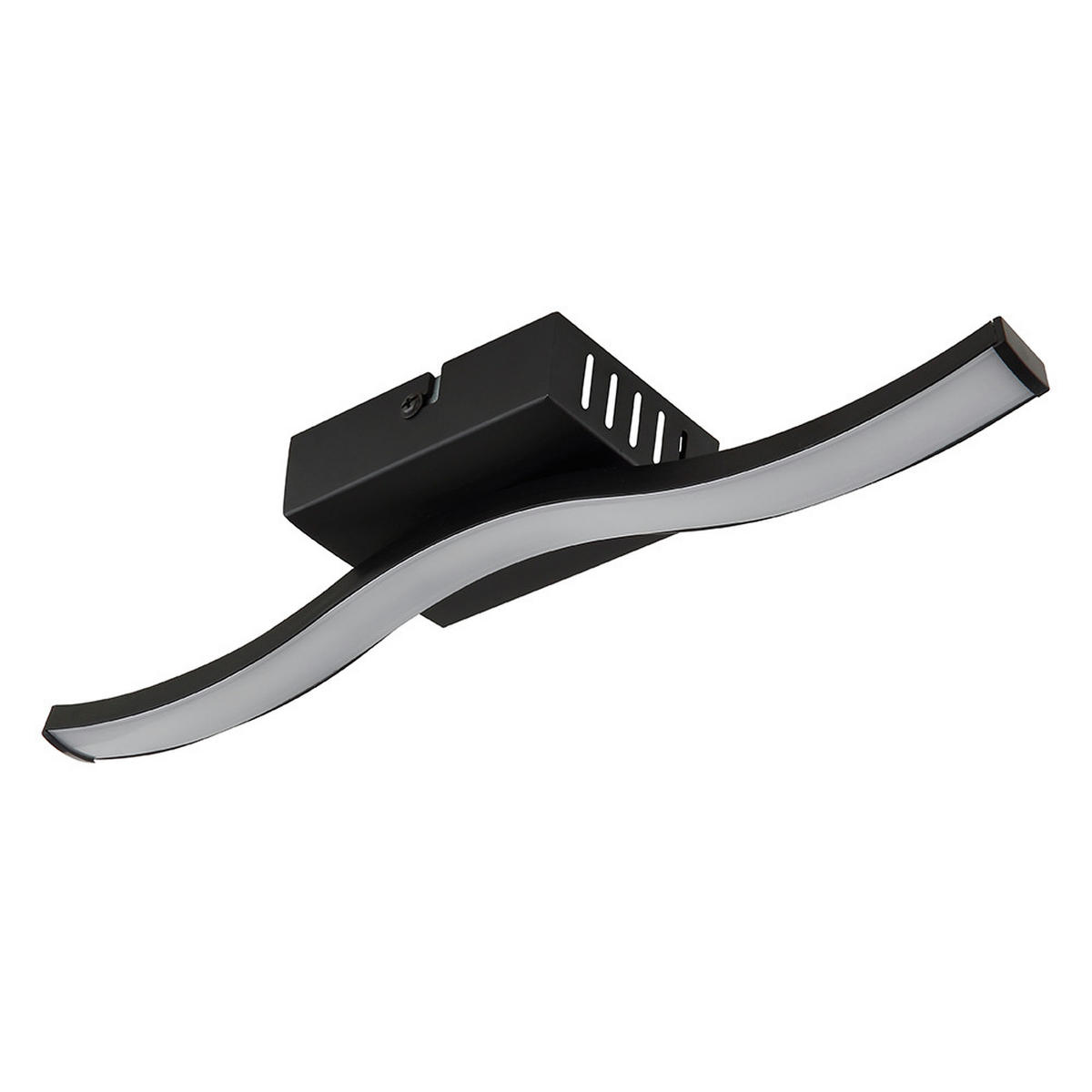 LED DECKENLEUCHTE Schwarz Opal gewellte Form - Schwarz, Kunststoff (34.3/7/6.4cm) - Globo Lighting