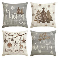 ZIERKISSENBEZUG 4er Set 40 x 40 cm Weihnachten Karo Grau - Multicolor, Textil (40/40cm)