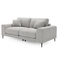3-SITZER SOFA - Silberfarben, Textil (243/92/103cm) - home24