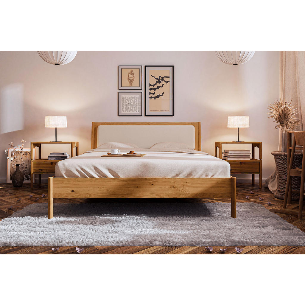 Thumbnail - byoak Bett, Eiche Bianco, Holz, Kerneiche, 100x200 cm, Schlafzimmer, Betten