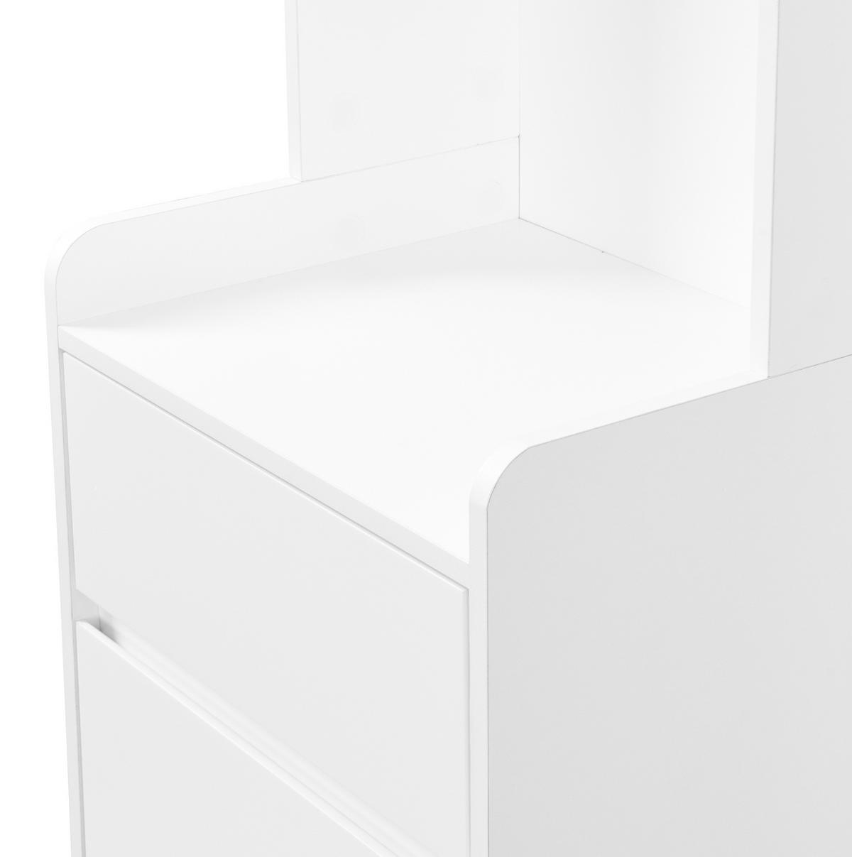 FLURGARDEROBE 100/35/180 cm aus MDF mit Sitzbank und Stecktafel Weiß - Weiß, Holzwerkstoff (100/180/35cm) - Modenvie