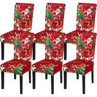 STUHLHUSSEN Weihnachten 6er Set Stretchbezug für Esszimmerstühle - Multicolor, Textil (40/45cm)