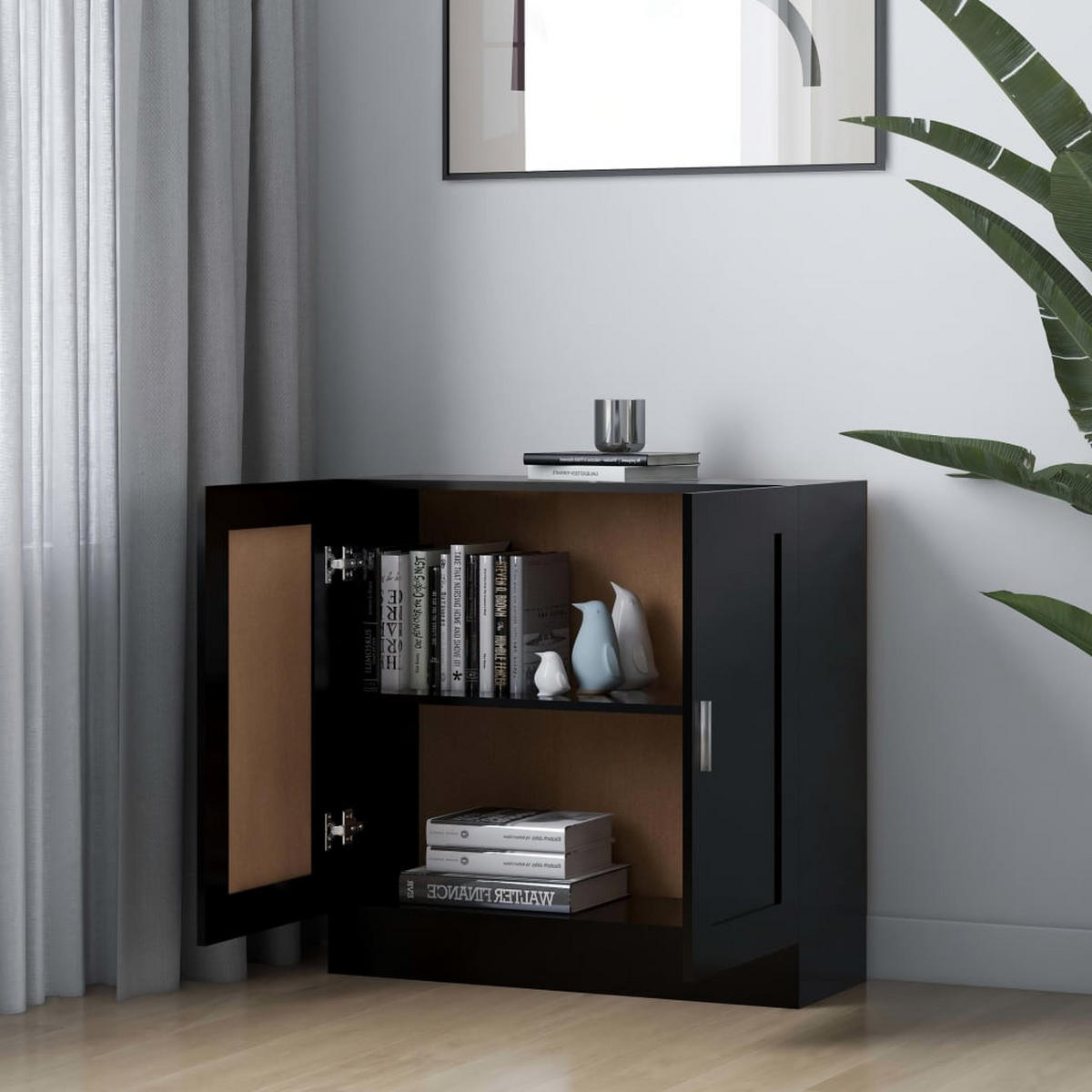 BÜCHERSCHRANK Schwarz 82,5x30,5x80 cm Holzwerkstoff - Schwarz, Holzwerkstoff (82.5/80/30.5cm) - furnicato
