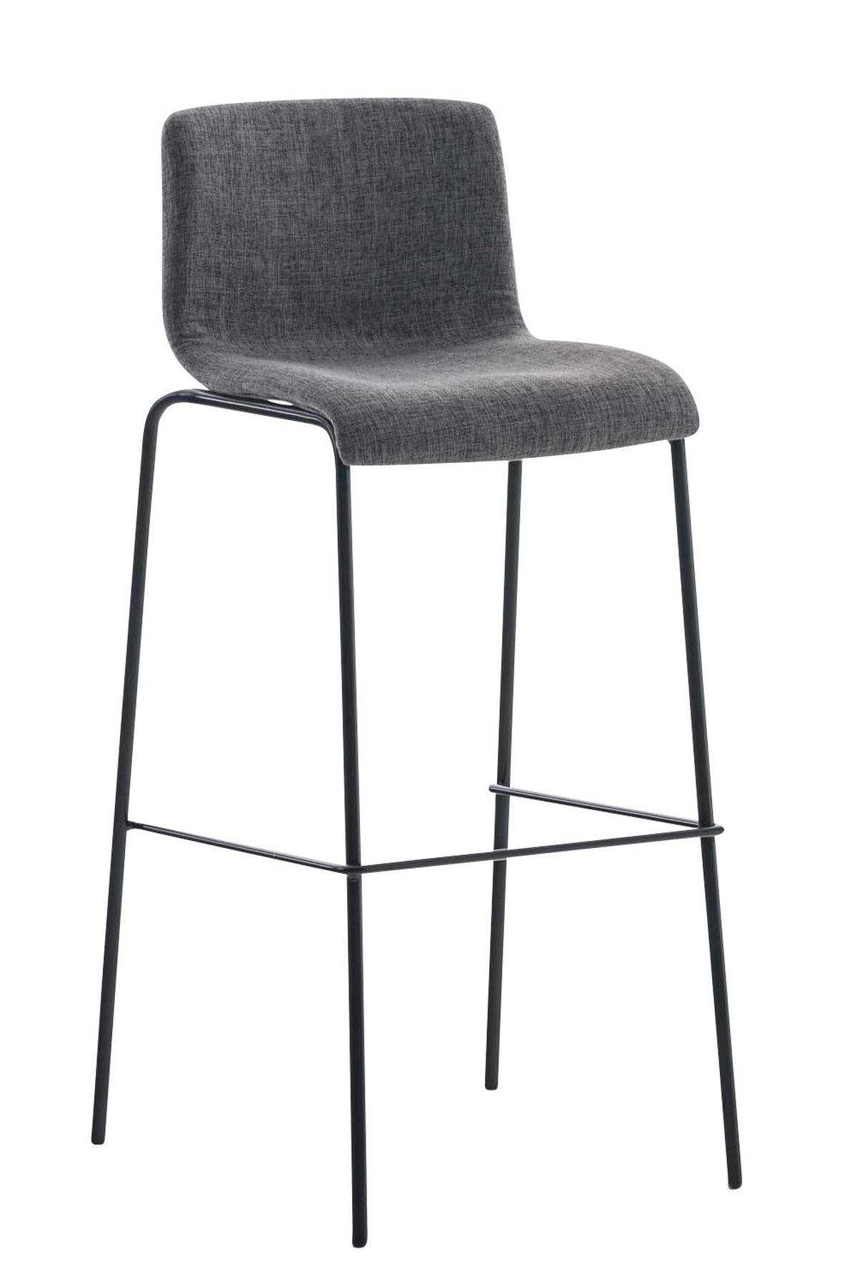 BARHOCKER 2er Set Stoff hellgrau - Hellgrau/Schwarz, Textil/Metall (43/100/48cm) - CLP