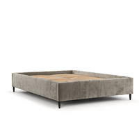 POLSTERBETT Larch Beige 160/200 cm im Chenille-Stoff - Beige/Schwarz, Holz/Holzwerkstoff (160/200cm) - Maison de Reve
